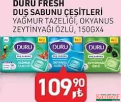 DURU FRESH DUŞ SABUNU ÇEŞİTLERİ indirimli fiyat DURU FRESH DUŞ SABUNU ÇEŞİTLERİ fiyat ve kampanya bilgisi